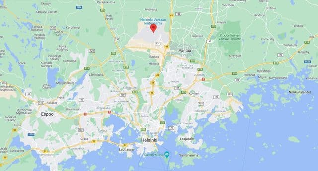 خريطة مطارات هلسنكي