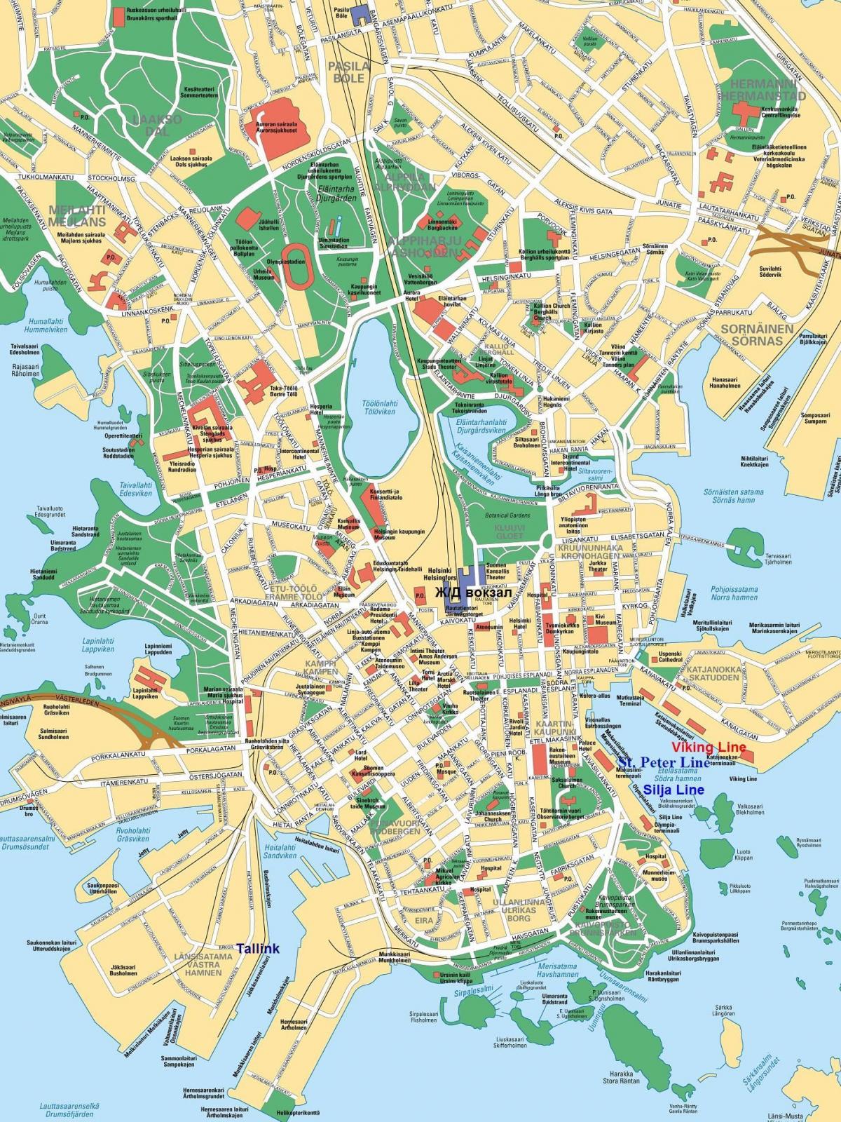 خريطة مدينة هلسنكي