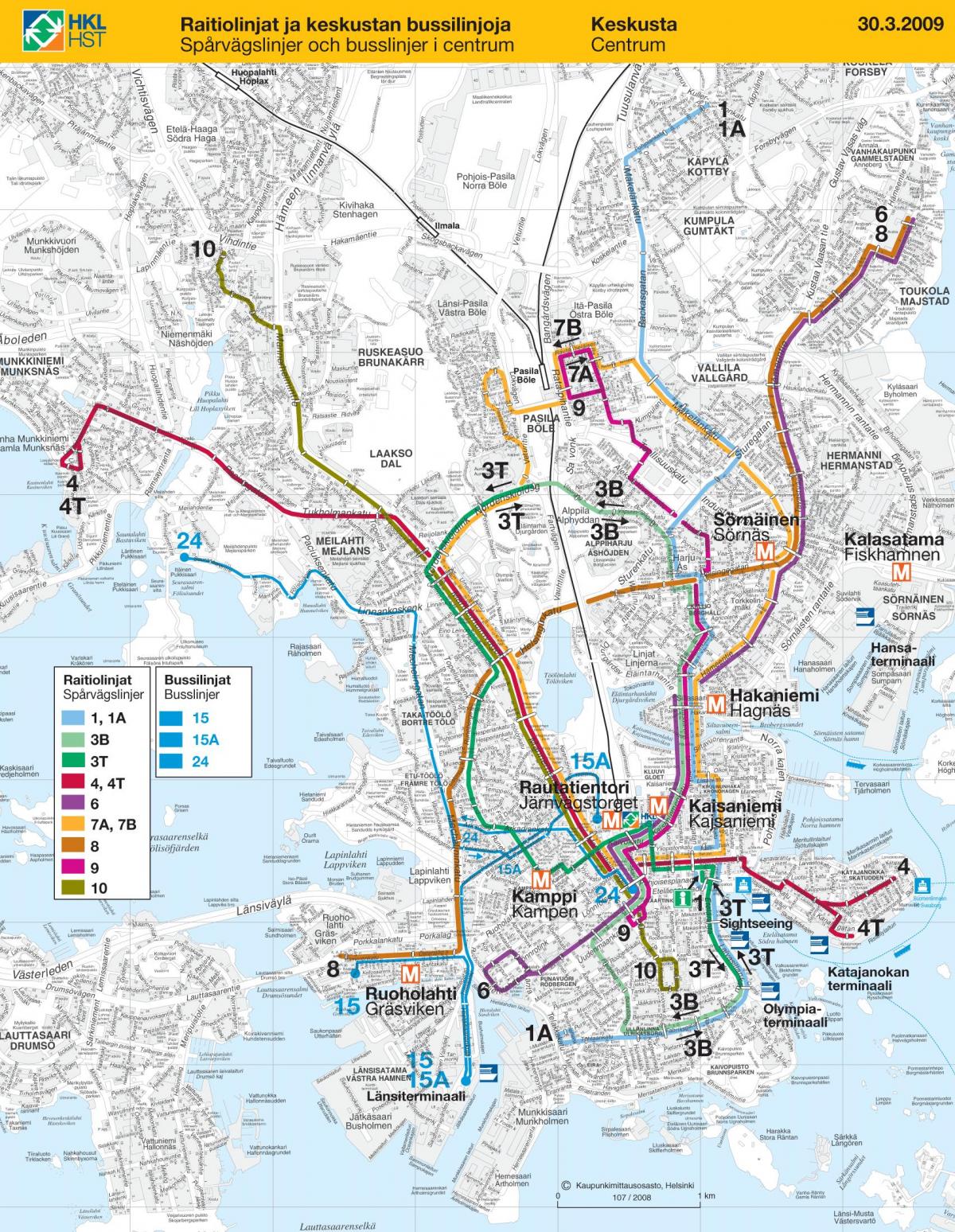 خريطة النقل في هلسنكي