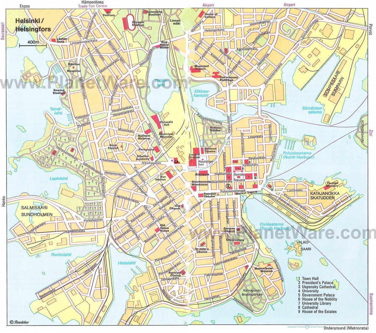 خريطة جولات المشي في هلسنكي