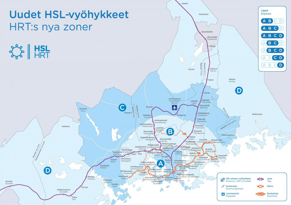 خريطة مناطق هلسنكي